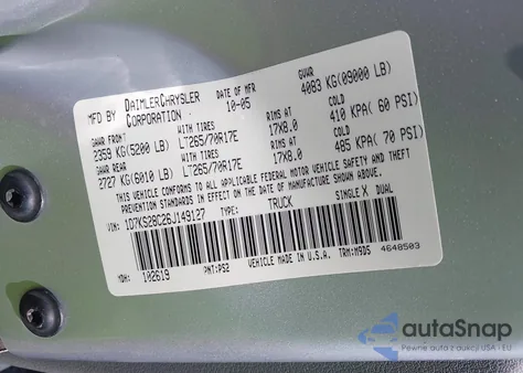 2006 Dodge Ram 2500 Slt/Trx4 Off Road/Sport/Power Wagon from USA, damaged, VIN 1D7KS28C26J149127